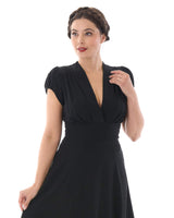 30s 'Ava' Tea Dress - Ebony