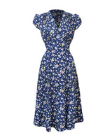 30s 'Ava' Tea Dress - Nightblossom