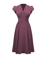 30s 'Ava' Tea Dress - Plum