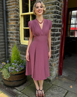 30s 'Ava' Tea Dress - Plum