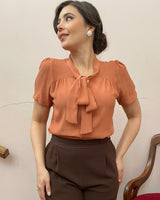 1930s Beau Blouse - Burnt Peach