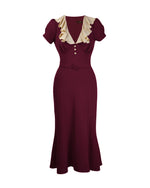 1930s Blondell Dress - Aubergine