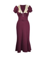 1930s Blondell Dress - Berry