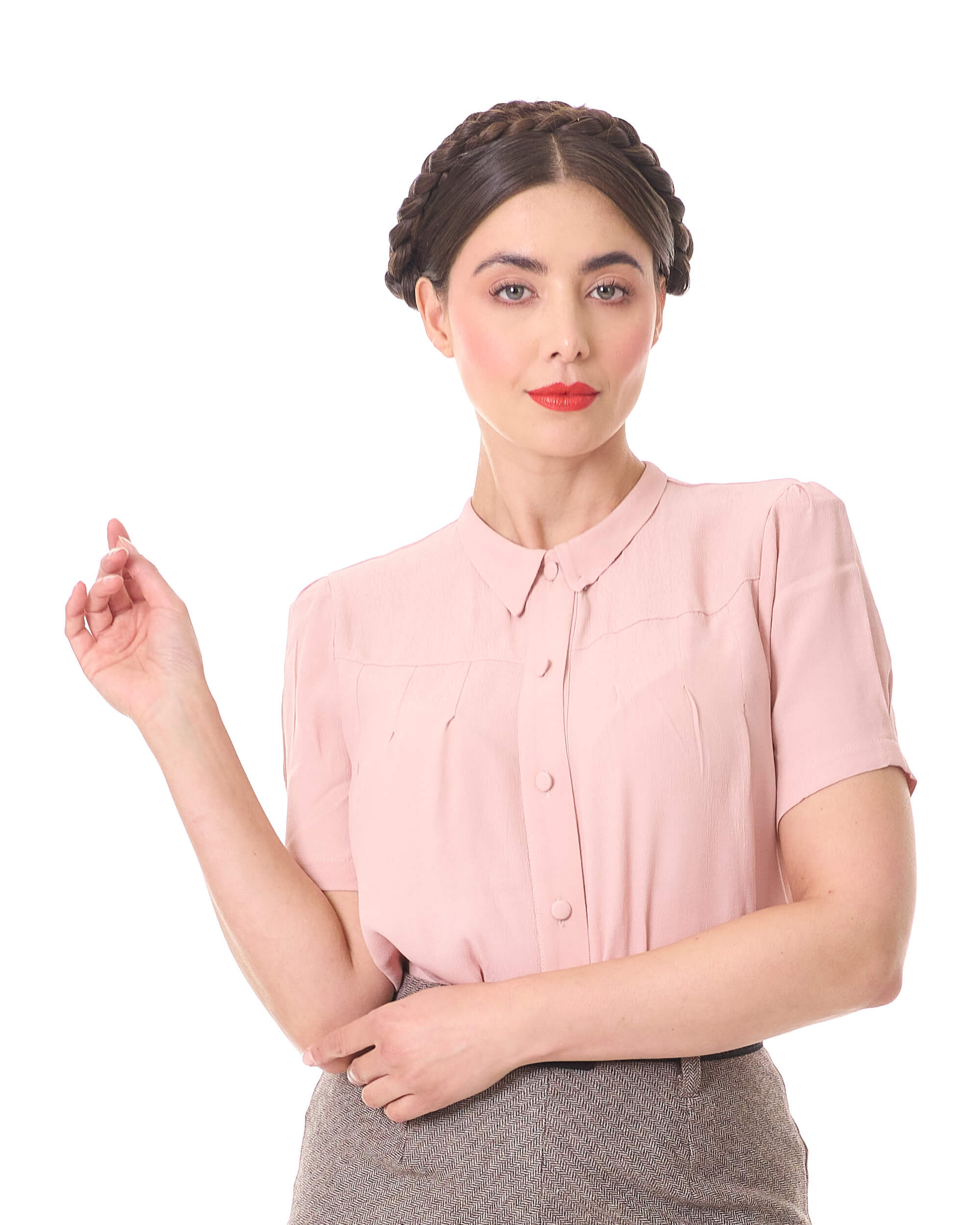 1930s Bonnie Blouse - Blush – House of Foxy