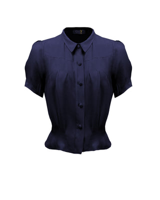 1930s Bonnie Blouse - Navy