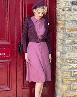 1940s Datemaker Cardigan - Egg plant