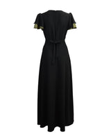 70s Carrie Midi Dress - Gold & Black