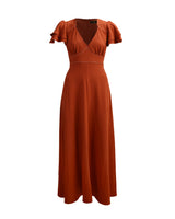 70s Carrie Midi Dress - Rust