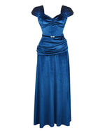 1940s Celeste Evening Gown - Azure Blue Velvet