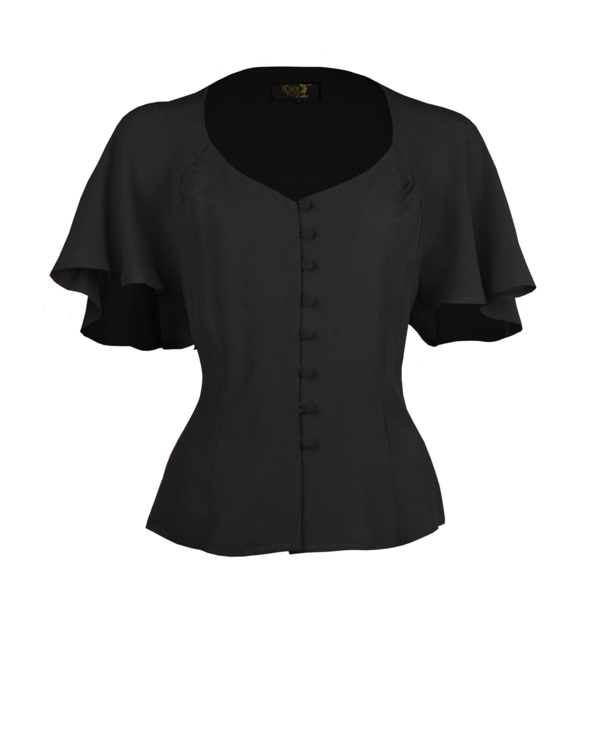 1930s / 70s Cherish Blouse - Black