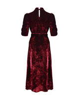 1930s Cherry Velvet Loretta Bias Dress