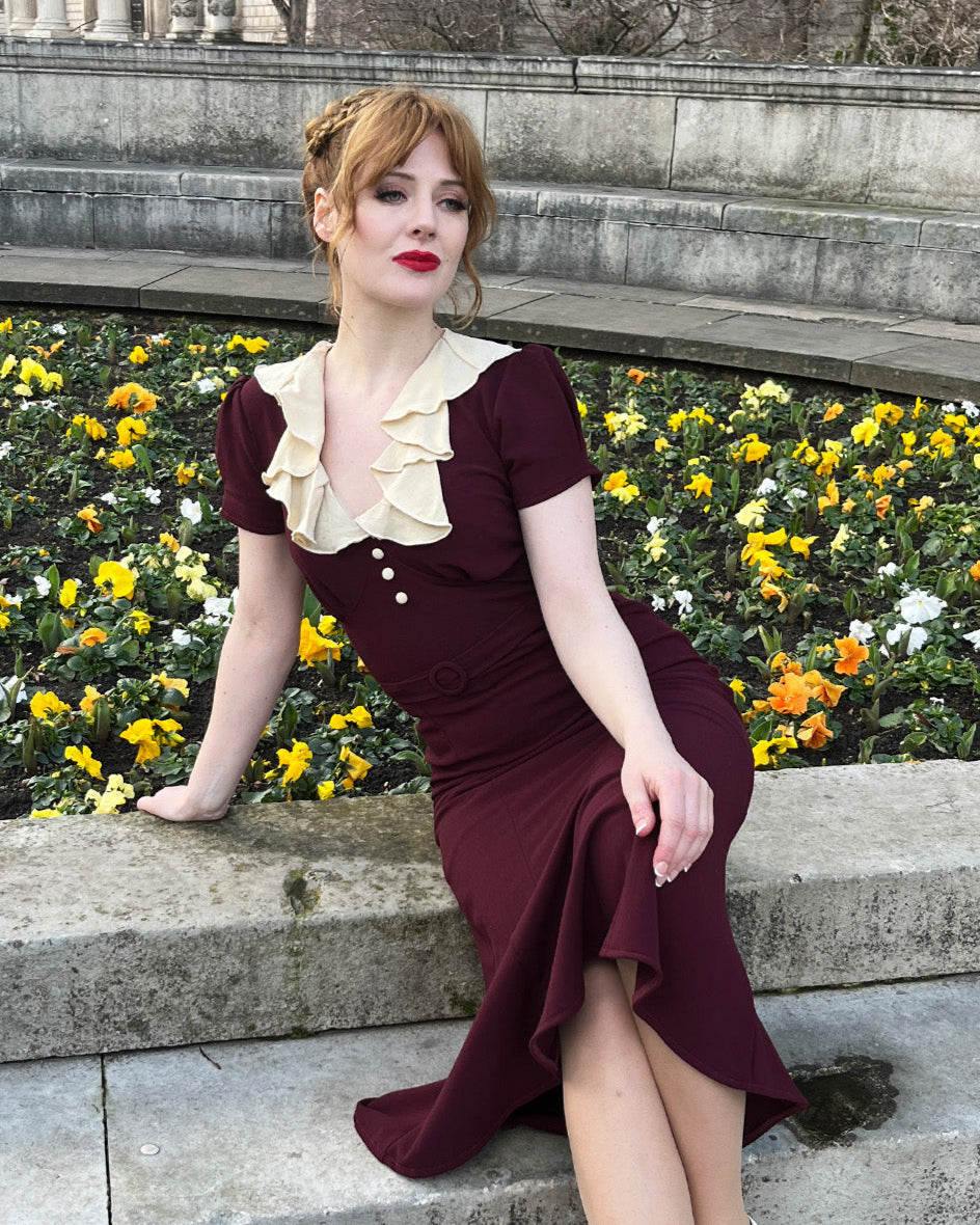 1930s Blondell Dress - Aubergine