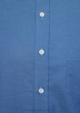 Tommys Collarless Shirt - Mid Blue