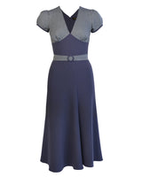 1930s Connie Dress and Crop Jacket - Steel and Check