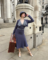 1930s Connie Dress and Crop Jacket - Steel and Check