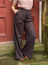 1930s Marlene Trousers - brown twill