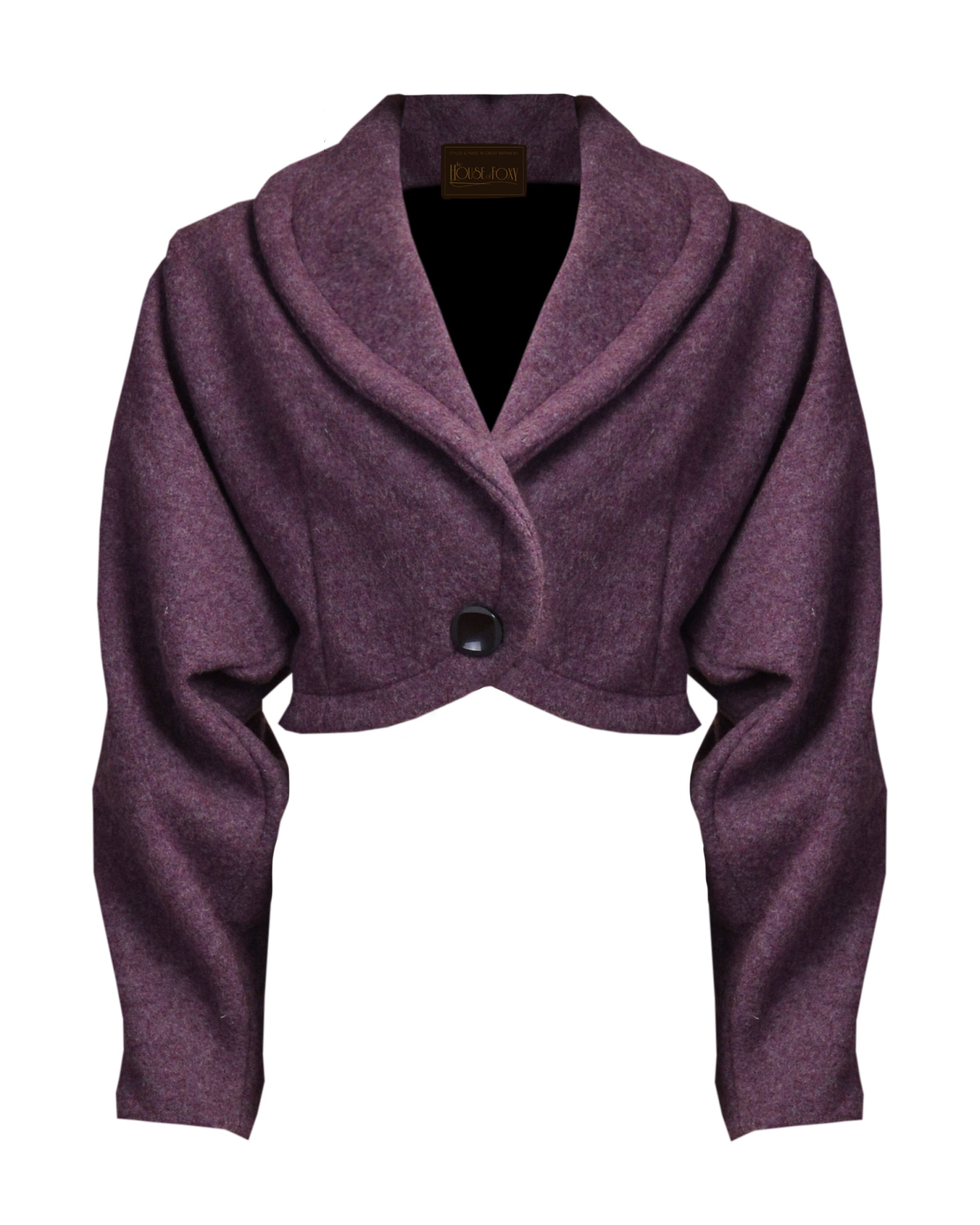 1950s Marilyn Crop Jacket in Mauve Wool