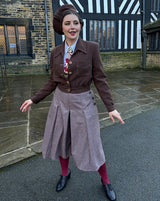 1940s Chevron Beret - brown