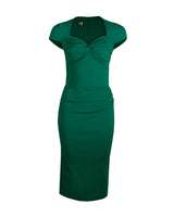 1950s Foxy Lady Wiggle Dress - Holly Green