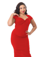 Foxy Lady 50s Wiggle Dress - Ferrari Red