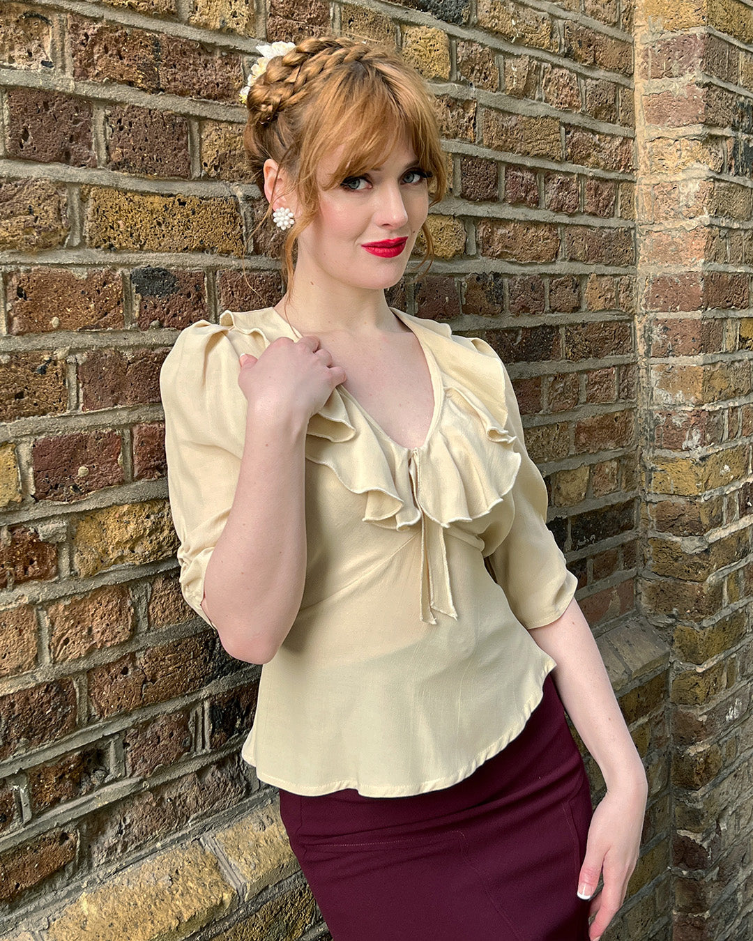 30s Frill Blouse - Antique