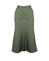 1930s Front Pleat Skirt - Olive Herringbone