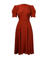 40s 'Girl Friday' Dress - Rust