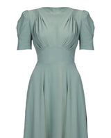 1940s 'Girl Friday' Midi Dress - Duck Egg