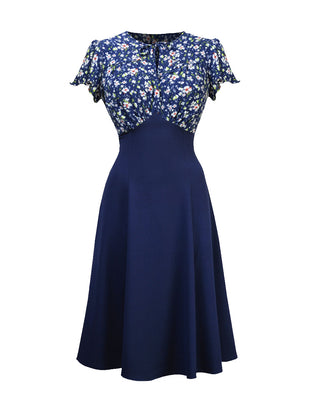 40s Grable Tea Dress - Nightblossom