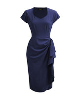 40s Hayworth Dress - Navy Crepe