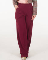 40s Hepburn Pleated Trousers - Berry