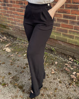 1940s Hepburn Pleated Trousers - Black