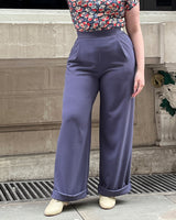 1940s Hepburn Pleated Trousers - Steel