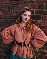 1930s Poet Blouse in Burnt Peach