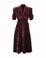 1930s Ivy Velvet Dress - Dusky Rose