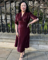 1930s Ivy Velvet Dress - Dusky Rose