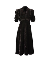 1930s Ivy Velvet Dress - Liquorice