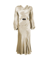 1930s Joanie Bias Cut Dress - Oyster Satin