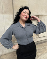 1950s Lola Blouse in Smoke Check