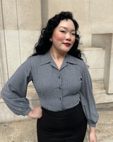 1950s Lola Blouse in Smoke Check