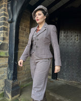 30s Tailored Jacket - Brown Herringbone