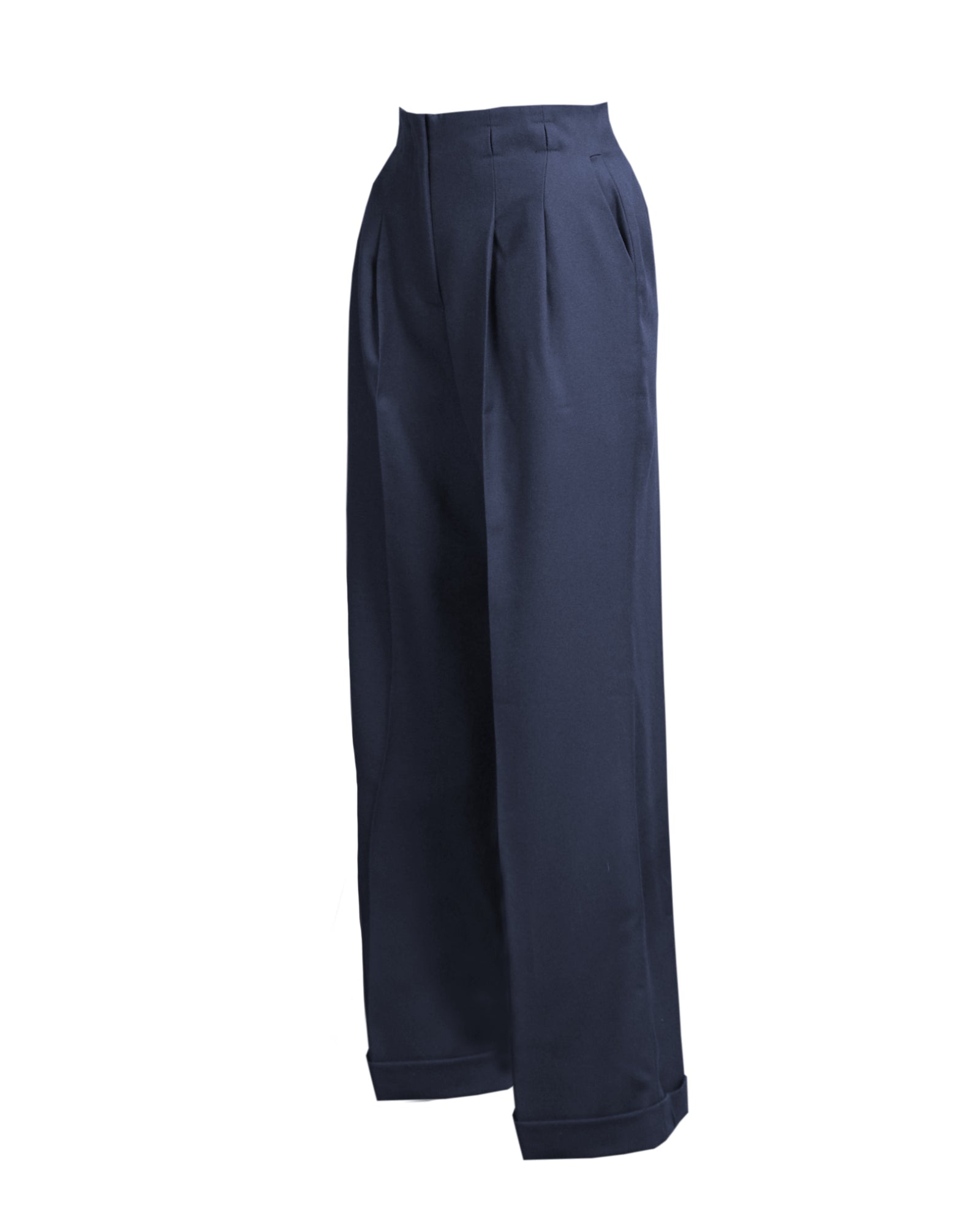 30s Marlene Trousers - navy twill – House of Foxy
