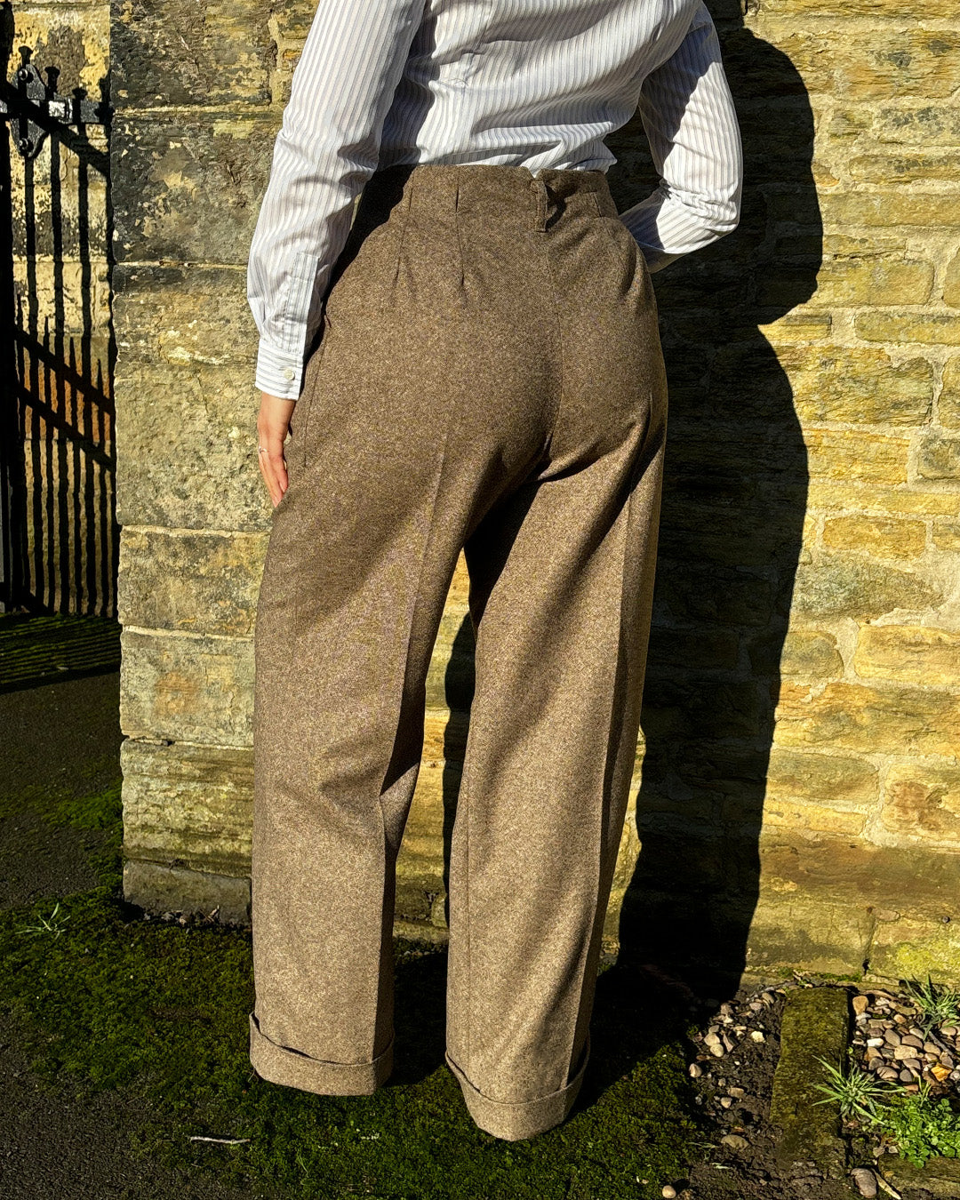 30s Premium Marlene Trousers - Almondine Lambswool