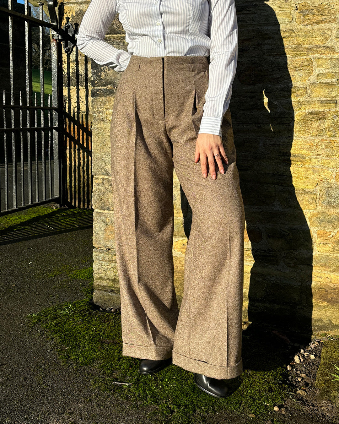 30s Premium Marlene Trousers - Almondine Lambswool