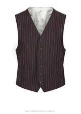 Classic Waistcoat - Pin Stripe Brown