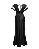 30s Paramour Bias Cut Gown - Black & Ivory Satin