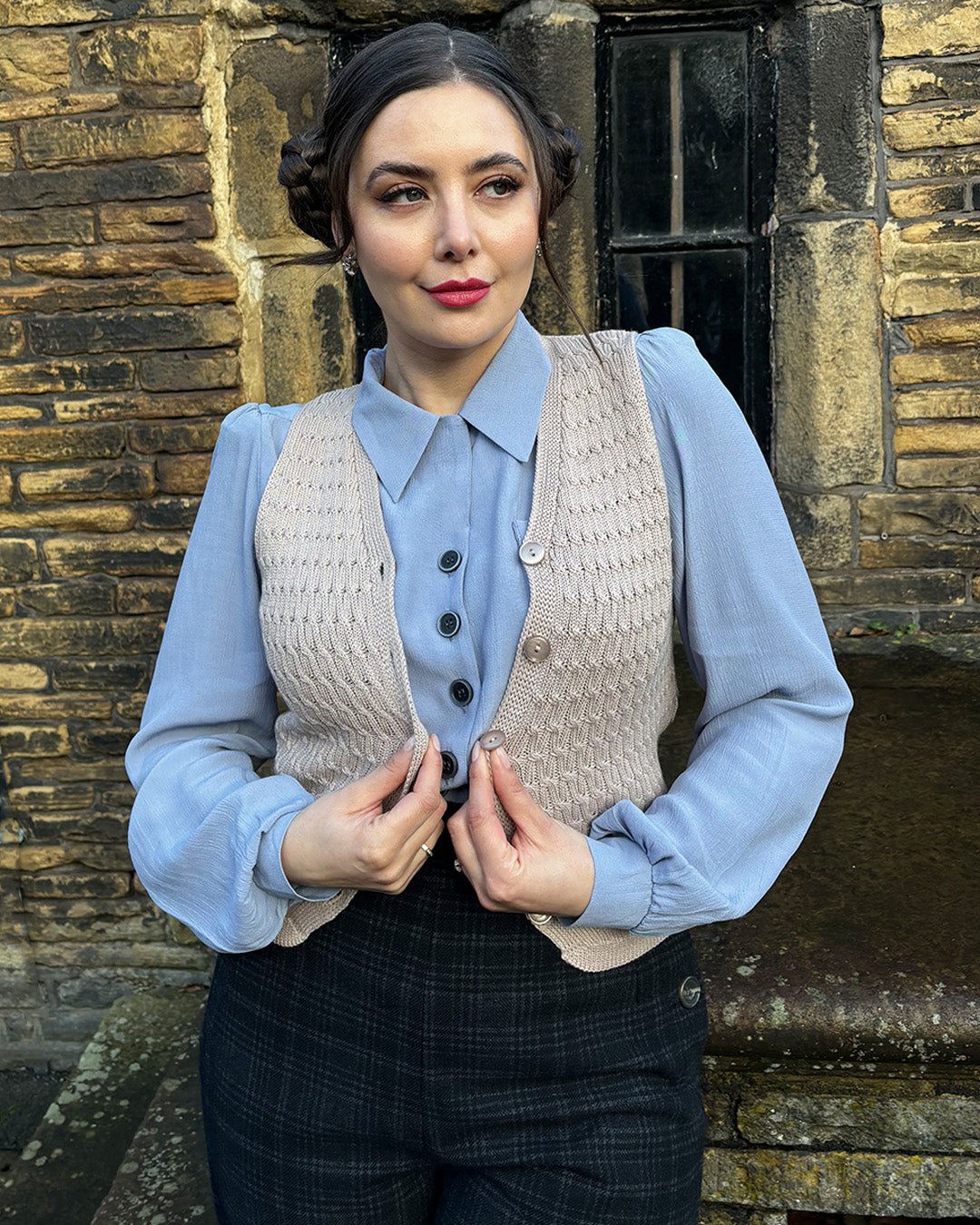 Knitted Waistcoat - Pearl