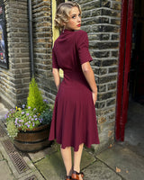 1940s Peggy Dress - Berry