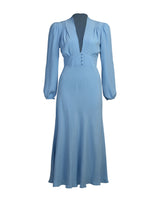 1930s / 70s Petra Bias Cut Midi Dress - Powder Blue