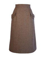 40s Tailored Skirt - Brown Herringbone